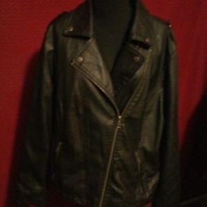 Charlotte Russe women black faux leather jacket
